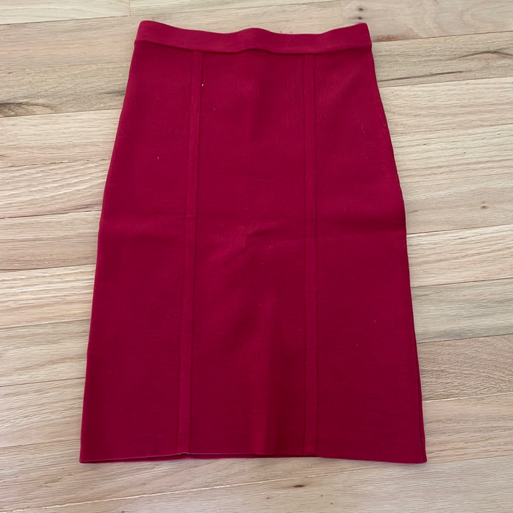 Red Knit Bcbgmaxazria Skirt